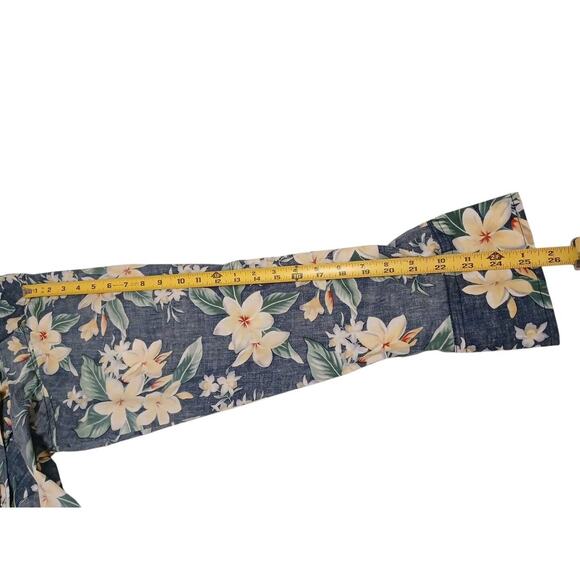 Cowboy Gang Shirt Men's 2XL Blue Pearl Snap Hawaii Floral PLUMERIA Western Boho - Picture 13 of 16